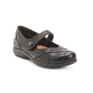 COBB HILL ROCKPORT Black Leather Petra Comfort Mary Jane Flats